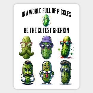 In A World Full of Pickles, Be The Cutest Gherkin design Magnet
